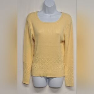 Bonnie & Bill L Ribbed Top Spun Silk Blend Yellow Great Stretch Excellent Cond